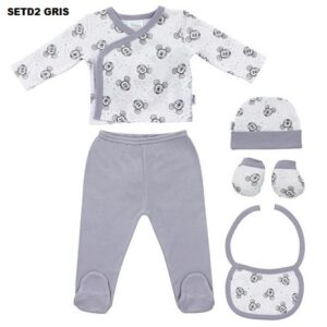 Conjunto Primera Puesta 5 Piezas Disney Gris