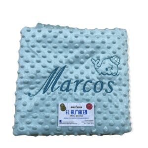 Manta personalizada bebe con nombre, Ballena