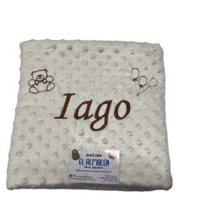Manta Bebe Personalizada Oso y Globos